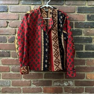 Vtg PAPIKE WEAR | Blazer Tapestry Southwest Woven Sz Medium -21” long